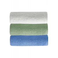 3 lü Düz Renk El Yüz Havlu Seti %100 Pamuklu 50x90 Cm Mavi-Yeşil-Beyaz