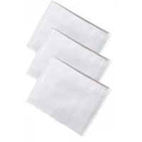 3’lü Özel Paket Premium Erkek Mendil Seti  %100 Pamuk 42x42 cm Beyaz