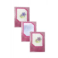 3’lü Özel Paket Premium Kadın İşlemeli Mendil Seti  %100 Pamuk 28x28 Cm