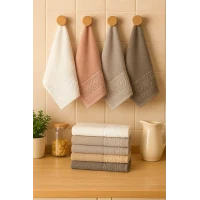 6 Parça Mutfak Havlusu Seti %100 Pamuklu Dalga