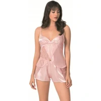 Arias Closet Somon Saten Babydoll Şort Takımı