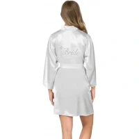 Arias Closet Ekru Kısa Saten Bride Sabahlık