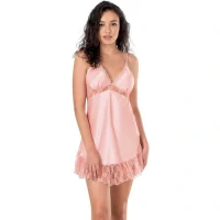 Arias Closet Somon Kısa Saten Gecelik