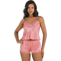 Arias Closet Mercan Saten Şort Takımı 9210