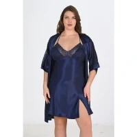 Arias Closet 2li Lacivert Sabahlık Takımı Bigsize 6215