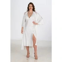 Arias Closet 2li Ekru Sabahlık Takımı Bigsize 6224