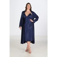 Arias Closet 2li Lacivert Sabahlık Takımı Bigsize 6225