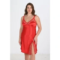 Arias Closet Büyük Beden Kırmızı Gecelik 2102