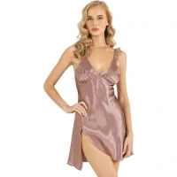 Arias Closet Vizon Kısa Saten Gecelik 8237