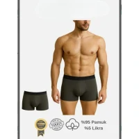 Arias Closet Pamuklu Düz Antrasit Renk Erkek Boxer