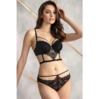 Arias Closet Balenli Destekli Dolgulu Yaka Detaylı Dantelli Büstiyer Sütyen ve Slip Takım