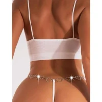 Arias Closet Zincir Kalp Detaylı Fantezi Beyaz String Tanga