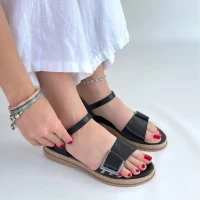 Andana Siyah Cilt Sandalet