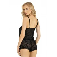 Arias Closet Siyah Saten Şort Takımı 9220