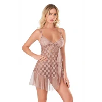 Arias Closet Vizon Kısa Tül Gecelik