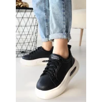 Chris Beyaz Cilt Yeşil Detaylı Bağcıklı Spor Ayakkabı