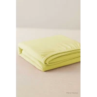 Çift Kişilik Düz Penye  %100 Pamuklu Lastikli Çarşaf 200X200 Cm Battal  Boy Newsheet Sarı