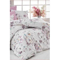 Çift Kişilik Nevresim Takımı Pamuklu Lavanta Baharı