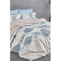 Çift Kişilik Nevresim Takımı Pamuklu Mavi Asalet