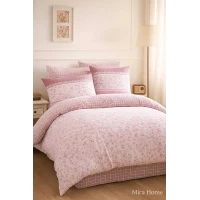 Çift Kişilik Pamuklu Nevresim Takımı Romantic Pink Çiçekli