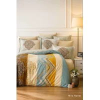 Çift Kişilik Pamuklu Nevresim Takımı Zigzag Desenli