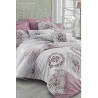 Çift Kişilik Ranforce Nevresim Takımı %100 Pamuklu Şimal Pembe