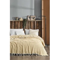 Çift Kişilik Yatak Pikesi Yelda Sarı 200 x 230 Cm