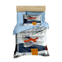 Dijital Baskılı 3d Pamuklu Yenidoğan Bebek Nevresim Takımı Fly Foggy