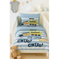 Dijital Baskılı 3d Pamuklu Yenidoğan Bebek Nevresim Takımı My Little Train