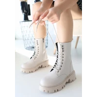 Neole Bej Cilt Bağcıklı Bot