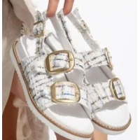 Olira Bej Simli Kemerli Sandalet