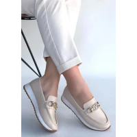 Otra Siyah Cilt Babet Ayakkabı