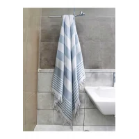 Pure Linen 90x170 cm Doğal Pamuk Peştamal Havlu Mavi