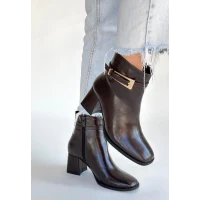 Rivav Acı Kahve Rugan Topuklu Bot