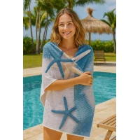 SeaDream Tropikal Desenli Plaj Havlusu 70X140 Cm Starfish