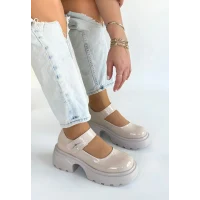 Siyat Siyah Rugan Dolgu Topuk Oxford Ayakkabı