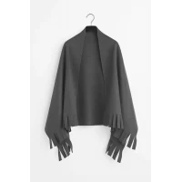 Softiva Polar Omuz Şalı 70x180 cm Unisex Kışlık Şal Antrasit Gri