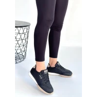 Tawen Siyah Cilt Bağcıklı Spor Ayakkabı