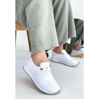 Tone Bej Cilt Bağcıklı Spor Ayakkabı