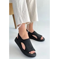 Wayi Bej Hasır Cilt Sandalet