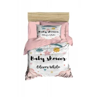 Yenidoğan Kız Bebek Nevresim Takımı %100 Pamuklu  Baby Shower White