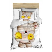 Yenidoğan Kız / Erkek Unisex Bebek Nevresim Takımı %100 Pamuklu Civciv