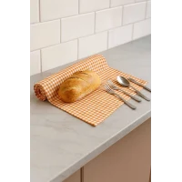 Zefir Desen Sofra Bezi Masa Örtüsü 170 x 170 Cm Turuncu