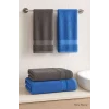 4 Parça Banyo Havlu Takımı %100 Pamuklu Dry Antrasit Mavi