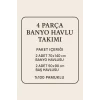 4 Parça Ekonomik Banyo Havlu Takımı %100 Pamuklu Quickdry Mavi Mavi