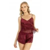 Arias Closet Bordo Saten Şort Takımı 9209