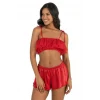 Arias Closet Kırmızı Saten Şort Takımı 9206