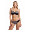 Arias Closet Siyah Zebra Desenli Straplez Desteksiz Bikini Takımı