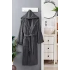 Kapüşonlu Unisex Banyo Bornozu %100 Soft Pamuklu Antrasit