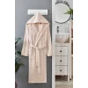 Kapüşonlu Unisex Banyo Bornozu %100 Soft Pamuklu Krem